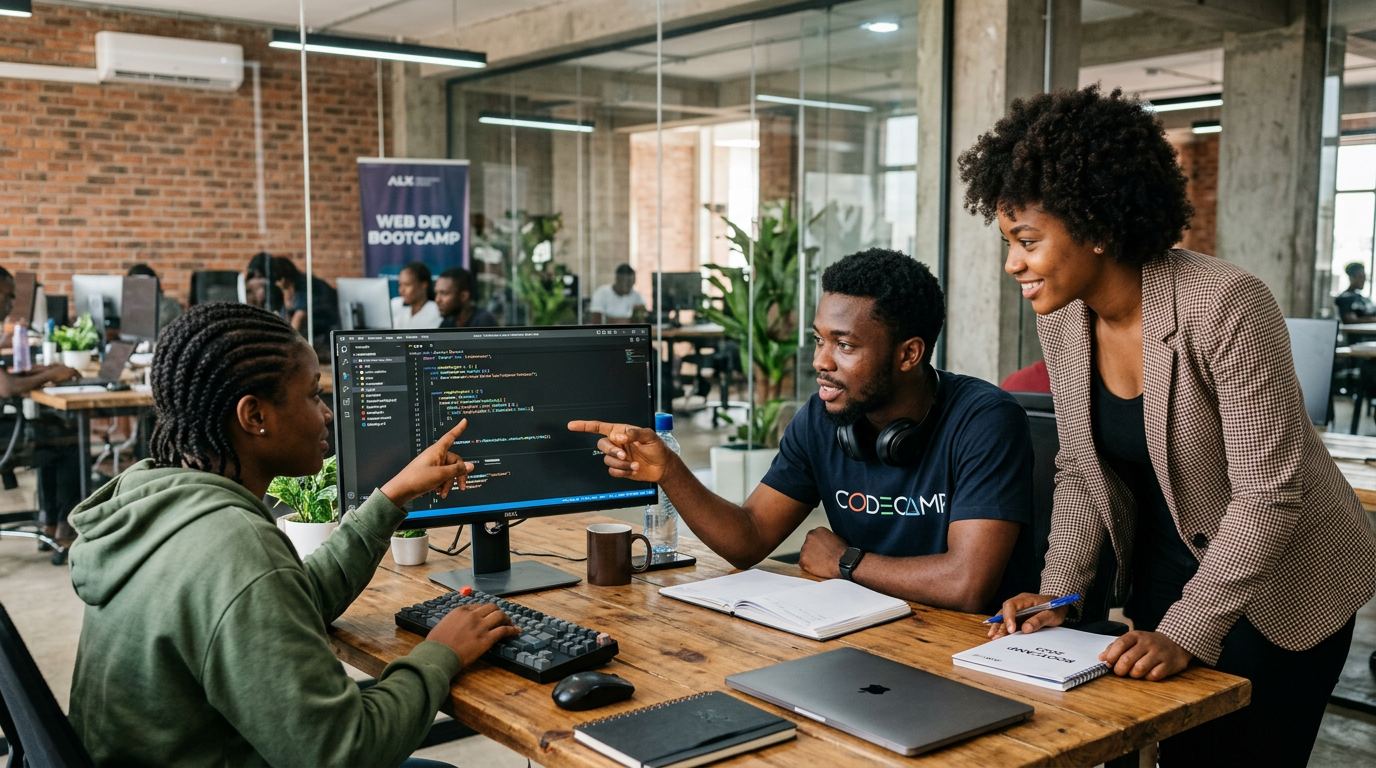 Remote Work Hub students collaborating